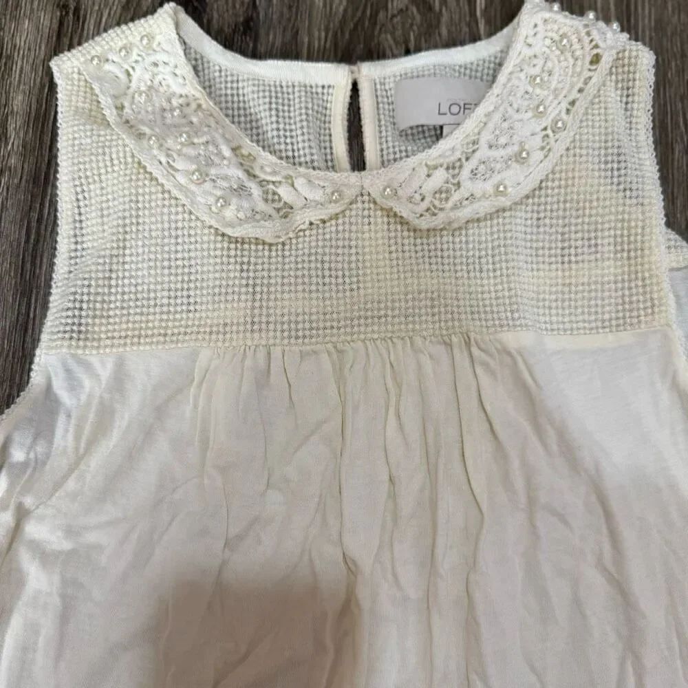 Loft Cream Tank Blouse - Picture 2 of 6